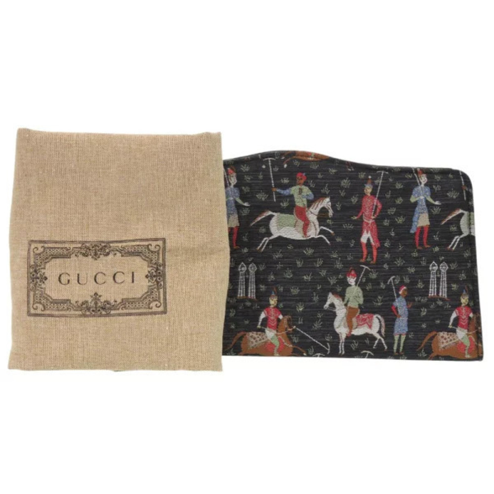 Gucci collaboration bag Garbo black equestrian Greta clutch canvas